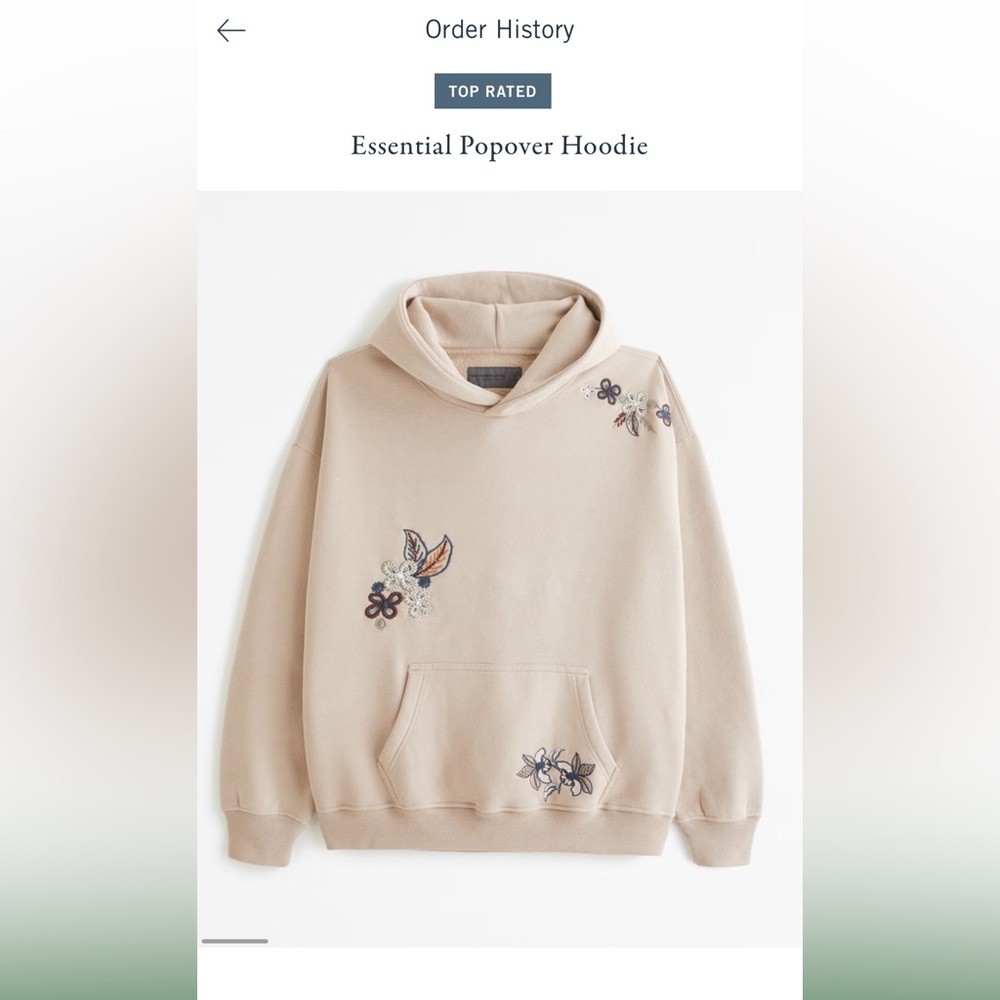 BNWT Embroidered Essential Popover Hoodie